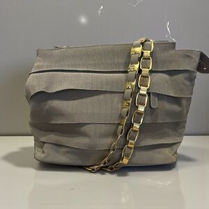 Salvatore Ferragamo Ribbed Fabric Shoulder Bag – Made in Italy